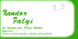 nandor palyi business card