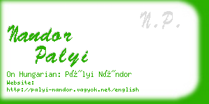 nandor palyi business card